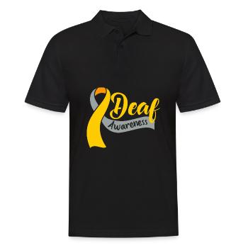 Taub Taubheit Deaf Gebärdensprache - Männer Poloshirt - Schwarz - Vorne - Kai (181cm)