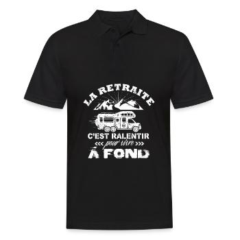 retraite camping car cadeau humour - Polo Homme - noir - Devant - Kai (181cm)