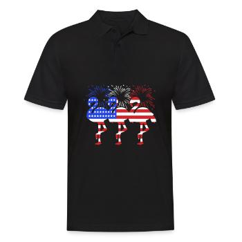 4 juillet Couleurs nationales Fête nationale des États-Unis - Polo Homme - noir - Devant - Kai (181cm)