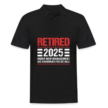 Retirement 2025 Pensioner Pension Pensioner - Men's Polo Shirt - black - Front - Kai (181cm)