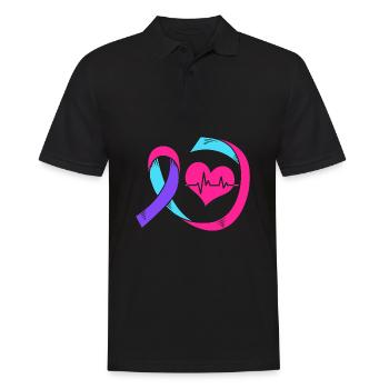 Cancer de la thyroïde - Polo Homme - noir - Devant - Kai (181cm)