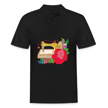 Couturière à la machine à coudre - Polo Homme - noir - Devant - Kai (181cm)