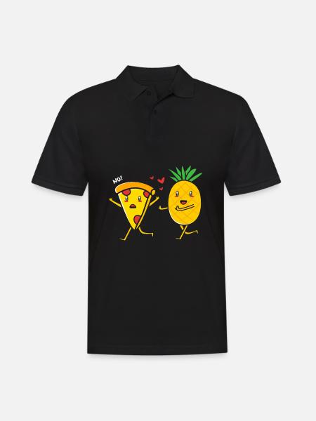 Pizza Hawaii - Männer Poloshirt - Schwarz