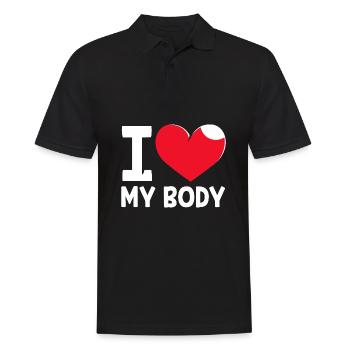 Body Positivity Feminist Feminismus Feministin - Männer Poloshirt - Schwarz - Vorne - Kai (181cm)