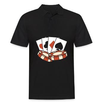 Blackjack Black Jack Casino Glücksspiel - Männer Poloshirt - Schwarz - Vorne - Kai (181cm)