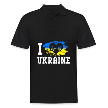 Ukraine - Männer Poloshirt - Schwarz - Vorne - Kai (181cm)