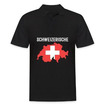 Schweiz - Männer Poloshirt - Schwarz - Vorne - Kai (181cm)