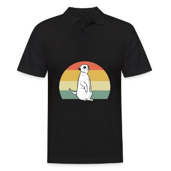 Erdmännchen - Männer Poloshirt - Schwarz - Vorne - Kai (181cm)