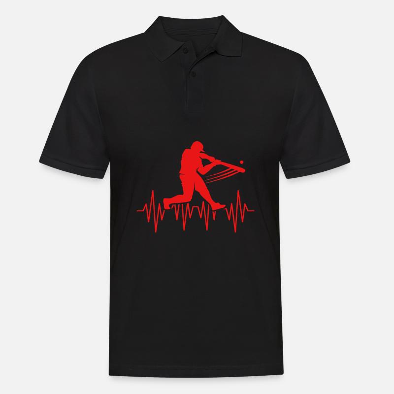 Baseball Herzschlag - Männer Poloshirt - Schwarz