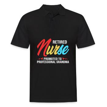 Krankenschwester Rente - Männer Poloshirt - Schwarz - Vorne - Kai (181cm)