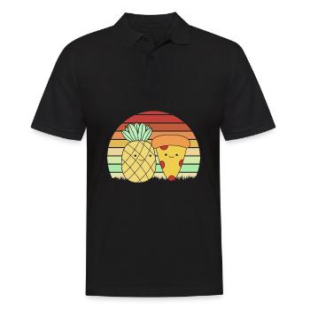 Pizza Hawaii Pizza Pineapple - Men's Polo Shirt - black - Front - Kai (181cm)