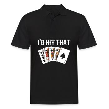 Blackjack Black Jack Casino Glücksspiel - Männer Poloshirt - Schwarz - Vorne - Kai (181cm)