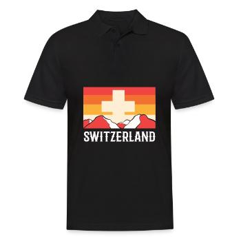 Schweiz - Männer Poloshirt - Schwarz - Vorne - Kai (181cm)