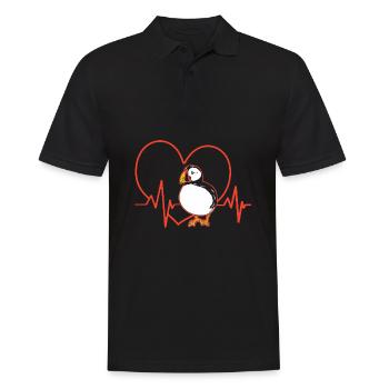 Papageientaucher Puffin - Männer Poloshirt - Schwarz - Vorne - Kai (181cm)