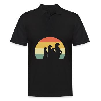 Erdmännchen - Männer Poloshirt - Schwarz - Vorne - Kai (181cm)