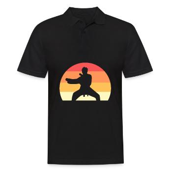 Karate Selbstverteidigung - Männer Poloshirt - Schwarz - Vorne - Kai (181cm)