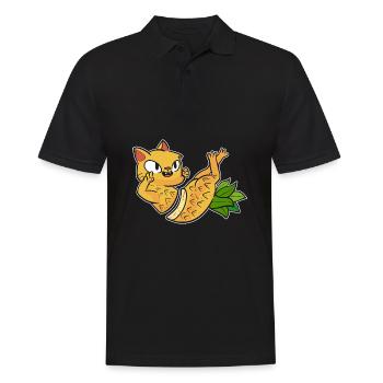 Pineapple Cat - Men's Polo Shirt - black - Front - Kai (181cm)