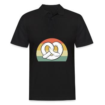 Brezel - Männer Poloshirt - Schwarz - Vorne - Kai (181cm)