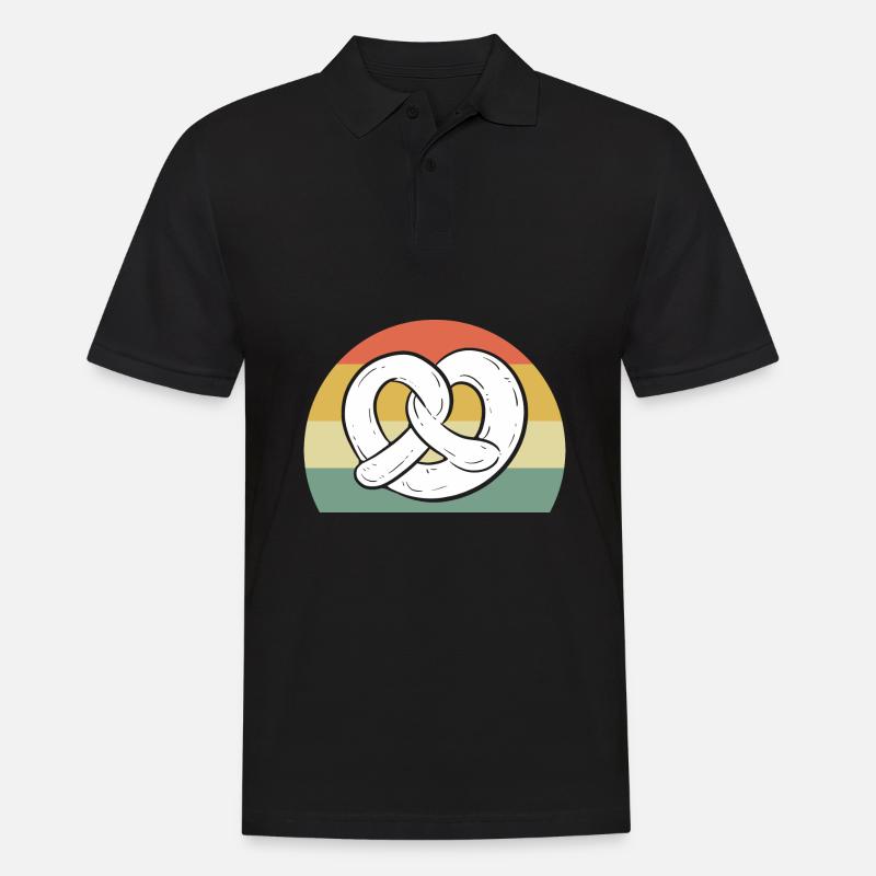 Brezel - Männer Poloshirt - Schwarz