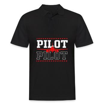 Pilot Airplane - Men's Polo Shirt - black - Front - Kai (181cm)