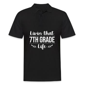 7. Klasse - Männer Poloshirt - Schwarz - Vorne - Kai (181cm)