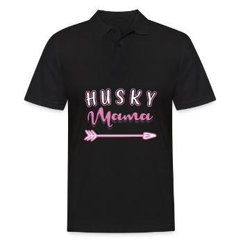 Sibirischer Husky - Männer Poloshirt - Schwarz - Vorne - Kai (181cm)