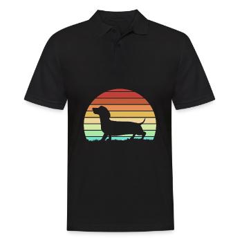 Dachshund - Men's Polo Shirt - black - Front - Kai (181cm)