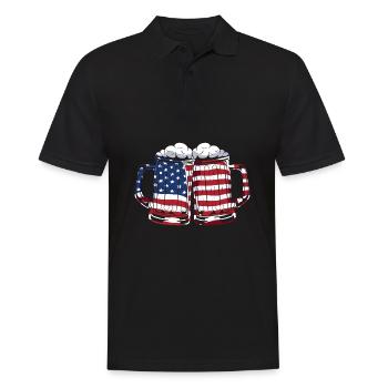 4 juillet Couleurs nationales Fête nationale des États-Unis - Polo Homme - noir - Devant - Kai (181cm)