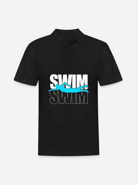 Schwimmen Schwimmer Schwimmbad Schwimmlehrer - Männer Poloshirt - Schwarz
