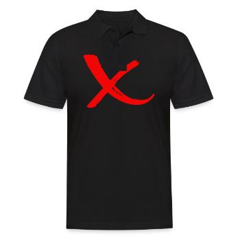 Rejection Strikethrough with red X 2 - Men's Polo Shirt - black - Front - Kai (181cm)