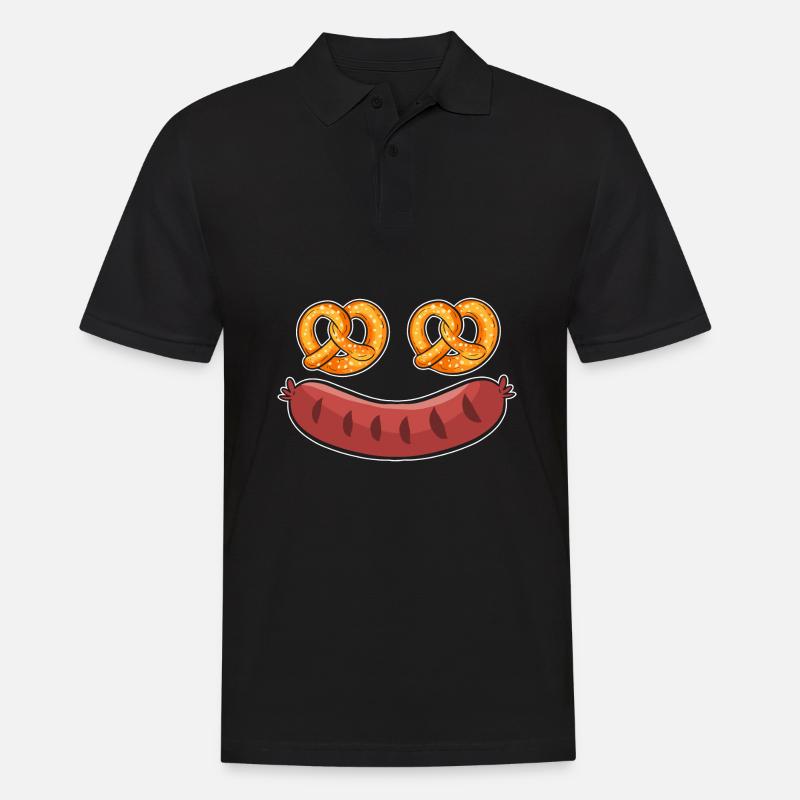 Brezel - Männer Poloshirt - Schwarz