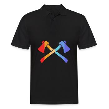 Axt - Männer Poloshirt - Schwarz - Vorne - Kai (181cm)