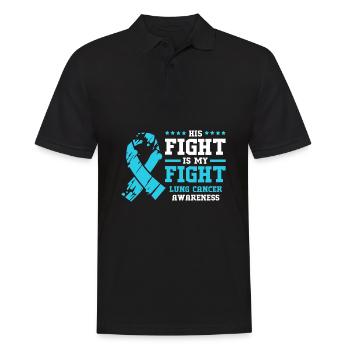 Lung Cancer Husband - Men's Polo Shirt - black - Front - Kai (181cm)