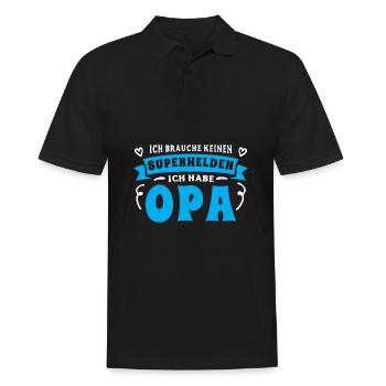 Opa Enkel Sprüche Ich habe meinen Opa - Männer Poloshirt - Schwarz - Vorne - Kai (181cm)