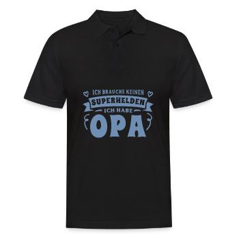 Opa Enkel Sprüche Ich habe meinen Opa - Männer Poloshirt - Schwarz - Vorne - Kai (181cm)