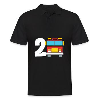 Fire engine children's birthday party - Men's Polo Shirt - black - Front - Kai (181cm)