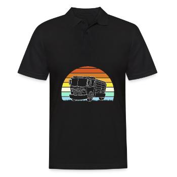 Construction Trailer Construction Site Vehicle Children's Birthday Party - Men's Polo Shirt - black - Front - Kai (181cm)