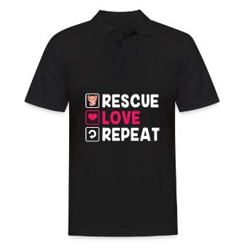 Katzenrettung Tierrechte Tierrettung Tierheim - Männer Poloshirt - Schwarz - Vorne - Kai (181cm)