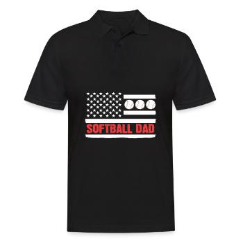Softball Joueur de softball Père Fête des pères Papa - Polo Homme - noir - Devant - Kai (181cm)