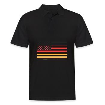 American German - Men's Polo Shirt - black - Front - Kai (181cm)