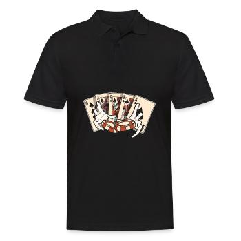Blackjack Black Jack Casino Glücksspiel - Männer Poloshirt - Schwarz - Vorne - Kai (181cm)