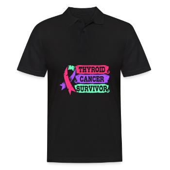 Cancer de la thyroïde - Polo Homme - noir - Devant - Kai (181cm)