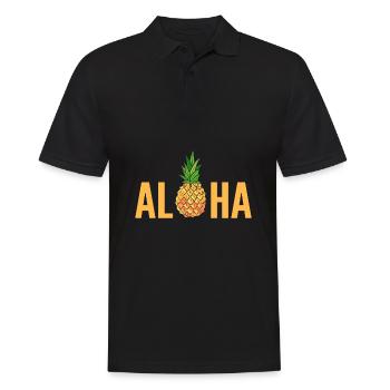 Pineapple Aloha - Men's Polo Shirt - black - Front - Kai (181cm)