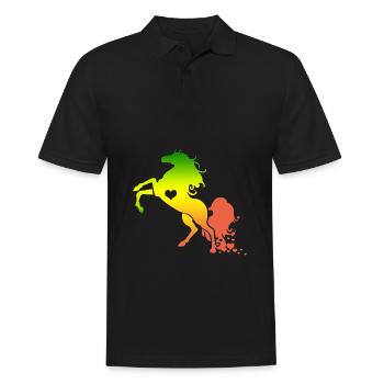 Pferd Pferd - Männer Poloshirt - Schwarz - Vorne - Kai (181cm)