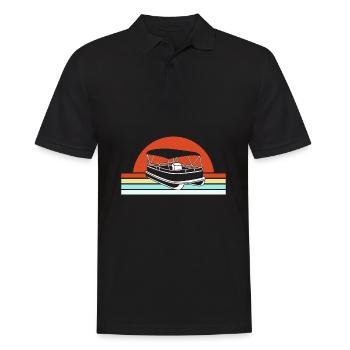 Pontonboot Boot Boote - Männer Poloshirt - Schwarz - Vorne - Kai (181cm)