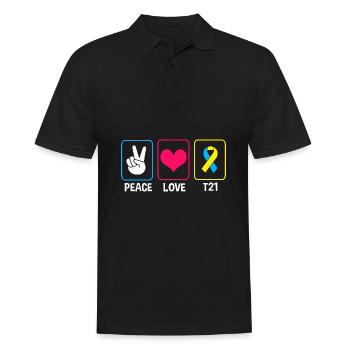 Down Syndrom - Männer Poloshirt - Schwarz - Vorne - Kai (181cm)