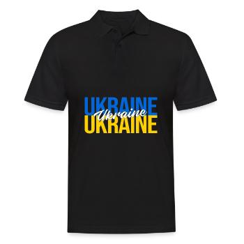 Ukraine - Männer Poloshirt - Schwarz - Vorne - Kai (181cm)