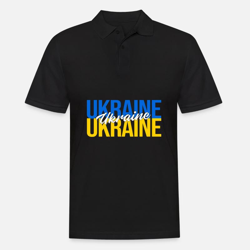Ukraine - Männer Poloshirt - Schwarz