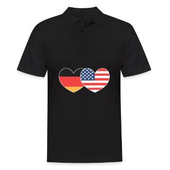 American German - Men's Polo Shirt - black - Front - Kai (181cm)