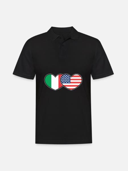 Italien - Männer Poloshirt - Schwarz